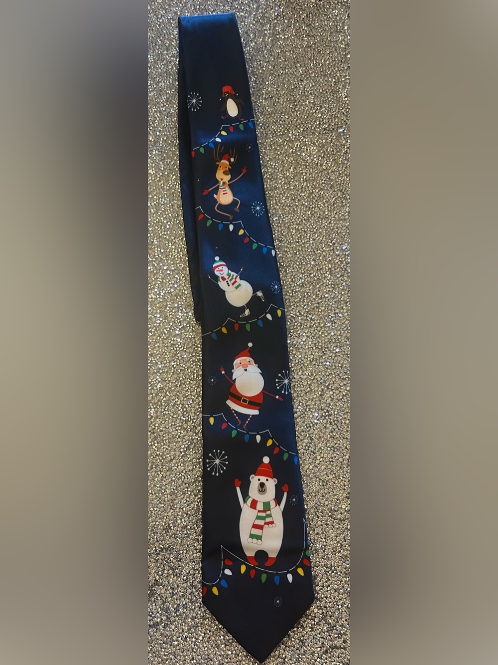 Holiday Traditions Festive Navy Christmas Character Tie